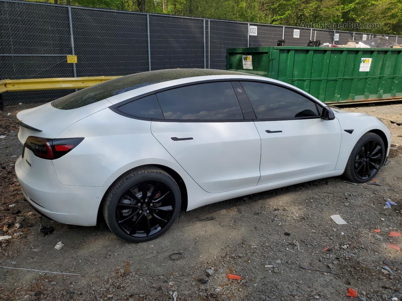 2021 Tesla Model 3  White vin: 5YJ3E1EB7MF858393