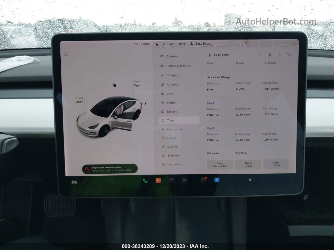 2021 Tesla Model 3 Long Range Dual Motor All-wheel Drive Белый vin: 5YJ3E1EB7MF876148