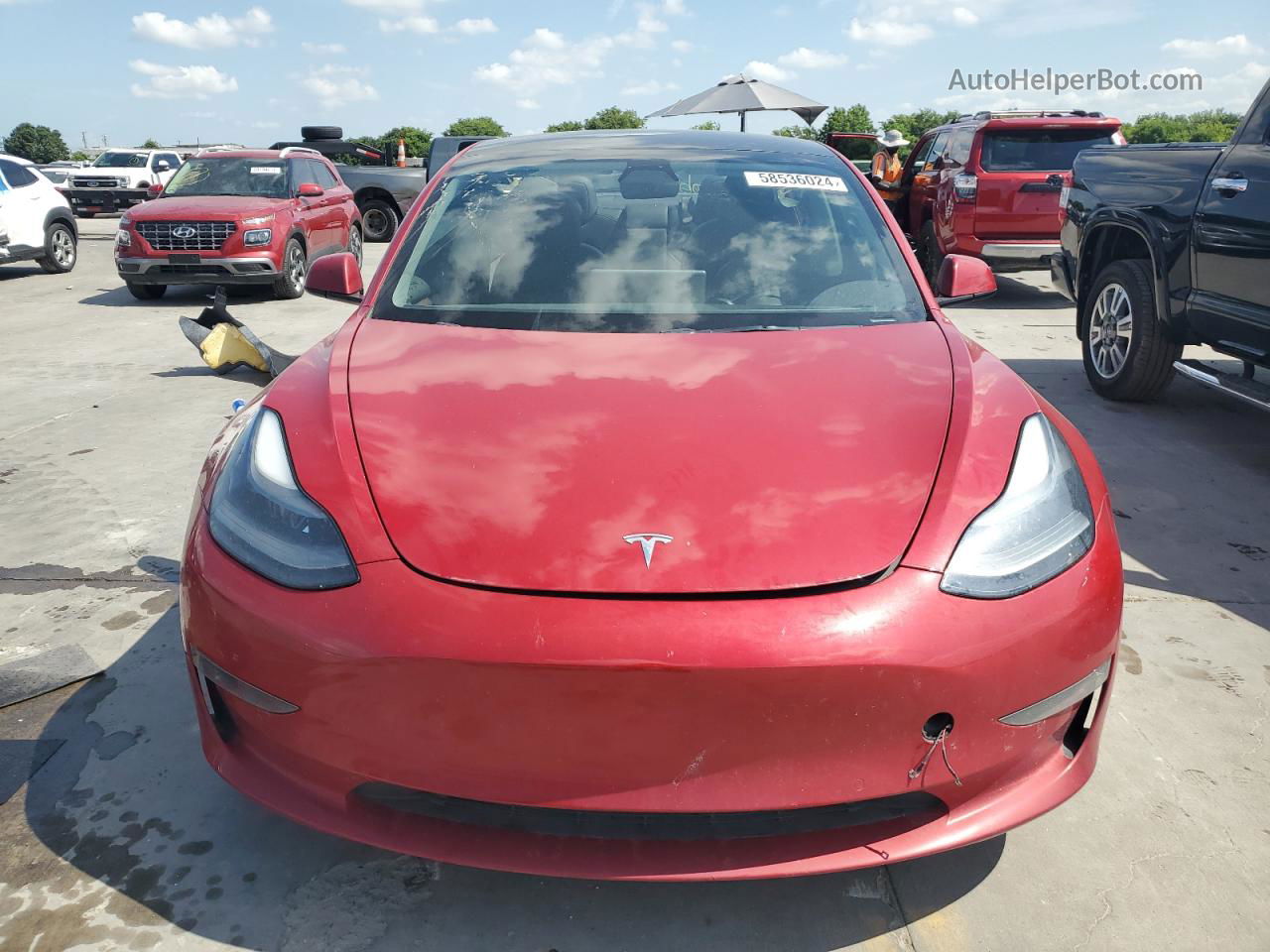 2022 Tesla Model 3  Red vin: 5YJ3E1EB7NF117422