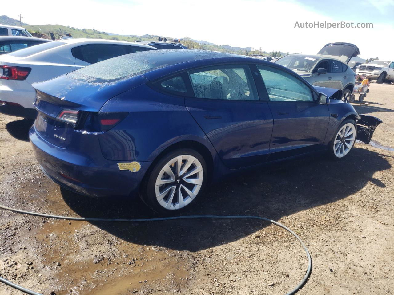 2022 Tesla Model 3  Blue vin: 5YJ3E1EB7NF144202