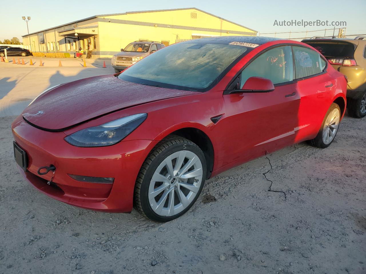 2022 Tesla Model 3  Red vin: 5YJ3E1EB7NF145012