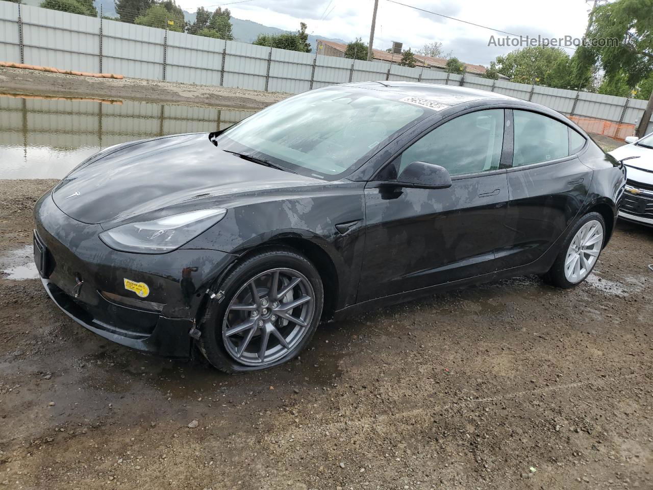 2022 Tesla Model 3  Black vin: 5YJ3E1EB7NF297145