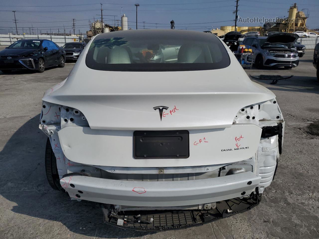 2022 Tesla Model 3  White vin: 5YJ3E1EB7NF311786