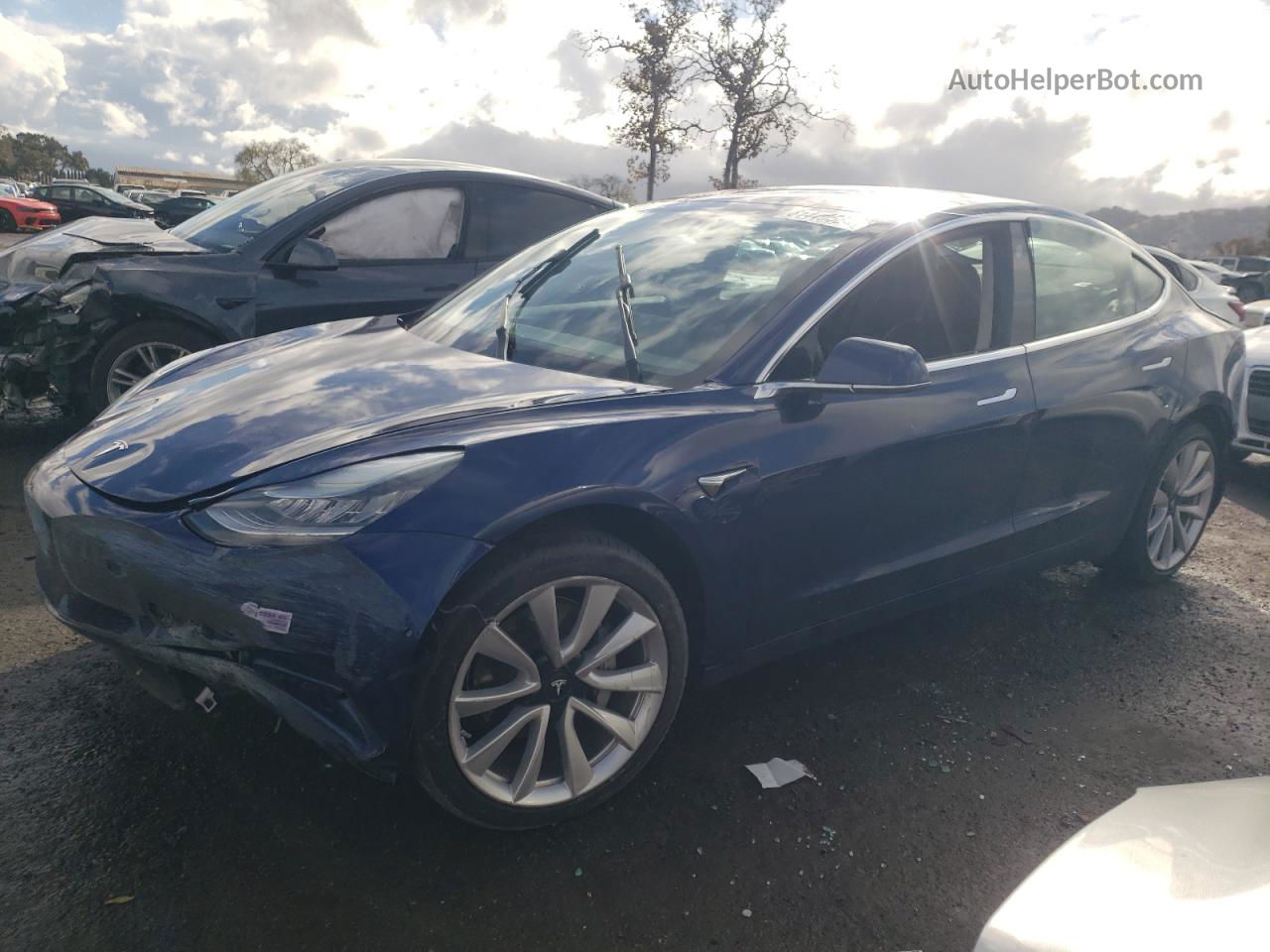 2018 Tesla Model 3  Blue vin: 5YJ3E1EB8JF116015