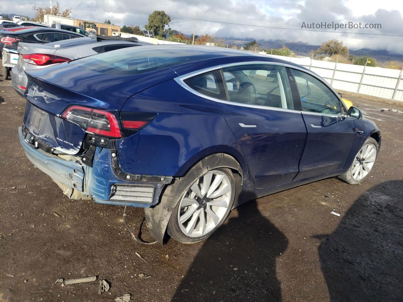 2018 Tesla Model 3  Blue vin: 5YJ3E1EB8JF116015