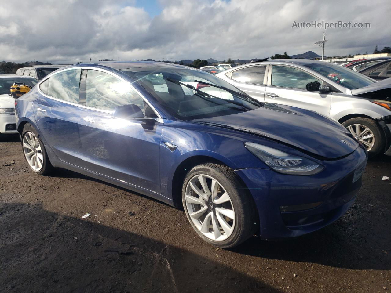 2018 Tesla Model 3  Blue vin: 5YJ3E1EB8JF116015