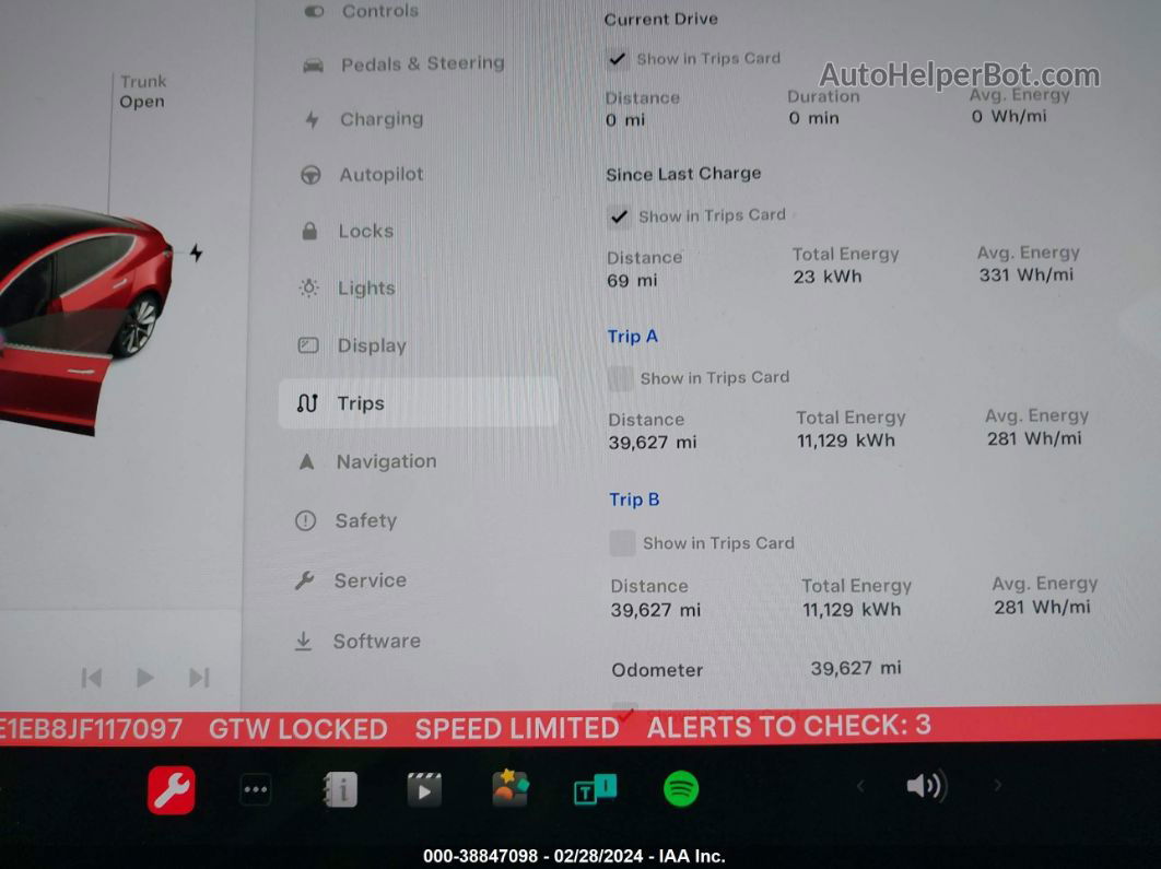 2018 Tesla Model 3 Long Range/performance Red vin: 5YJ3E1EB8JF117097