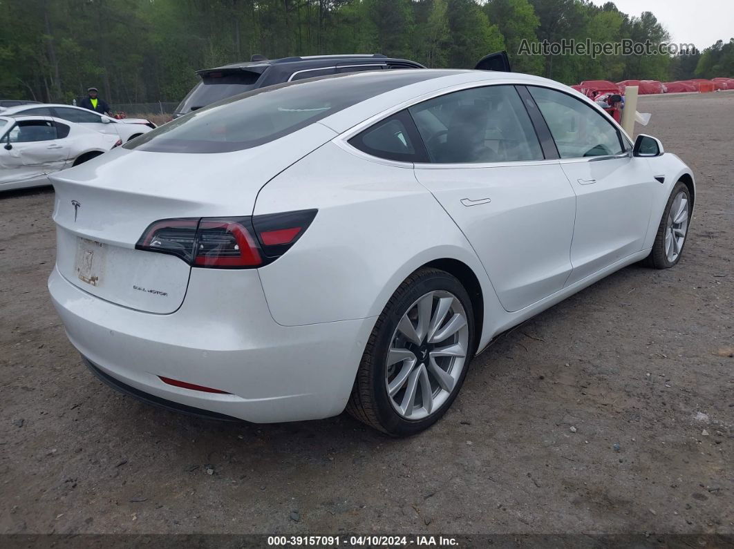 2018 Tesla Model 3 Long Range/performance White vin: 5YJ3E1EB8JF117617