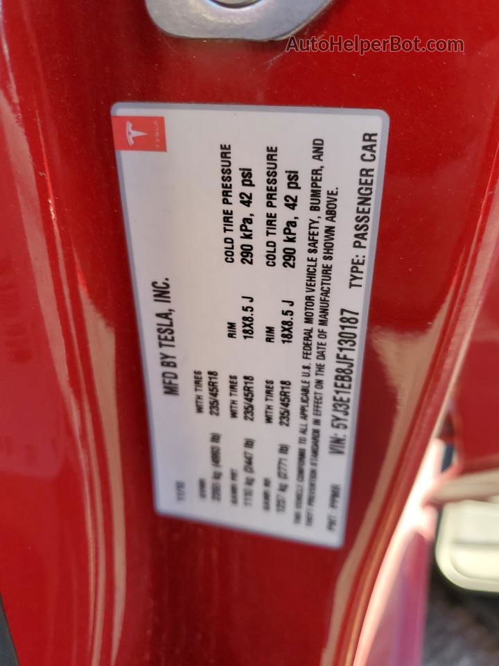 2018 Tesla Model 3  Red vin: 5YJ3E1EB8JF130187