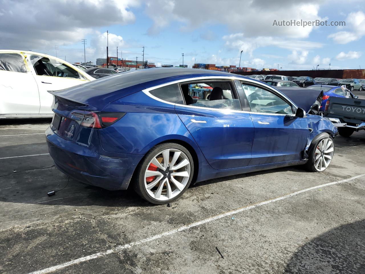 2019 Tesla Model 3  Blue vin: 5YJ3E1EB8KF438347