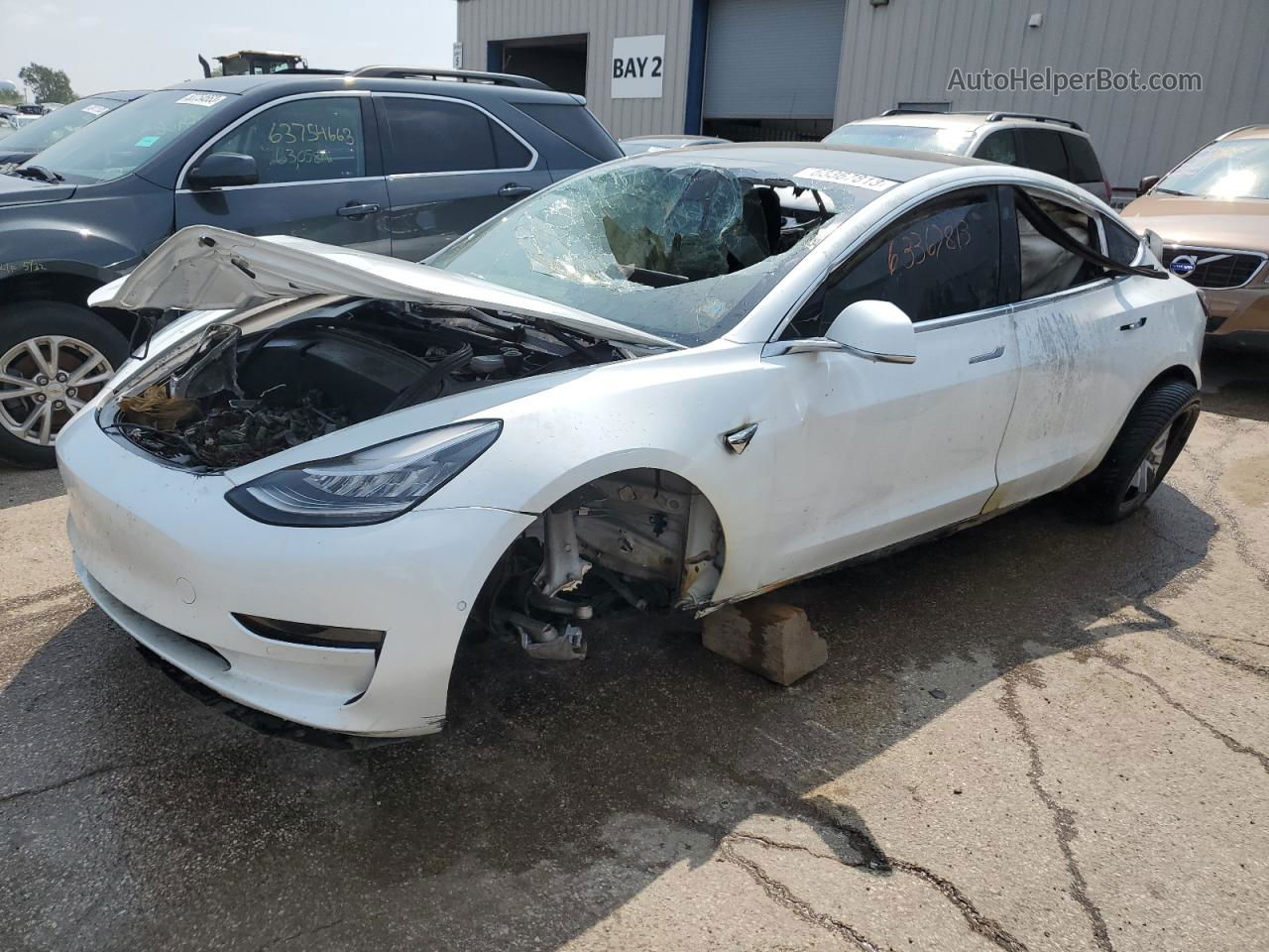 2020 Tesla Model 3  White vin: 5YJ3E1EB8LF621054