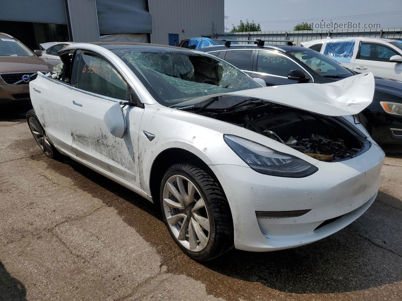 2020 Tesla Model 3  White vin: 5YJ3E1EB8LF621054