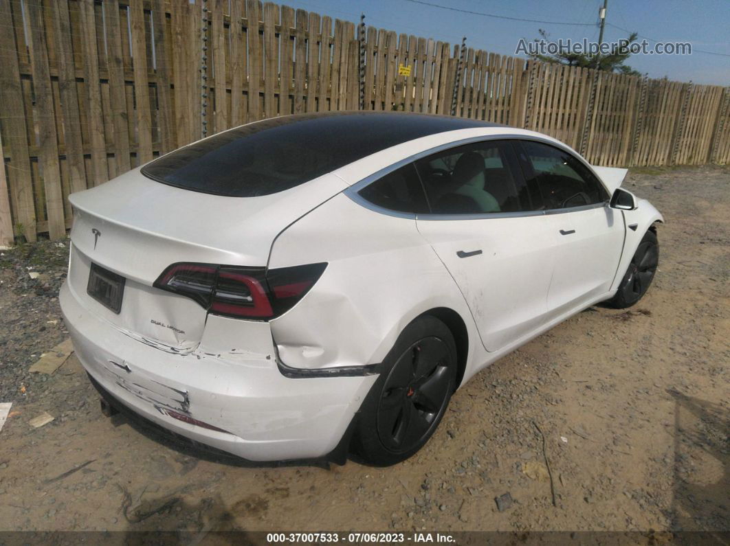 2020 Tesla Model 3 Long Range White vin: 5YJ3E1EB8LF639473