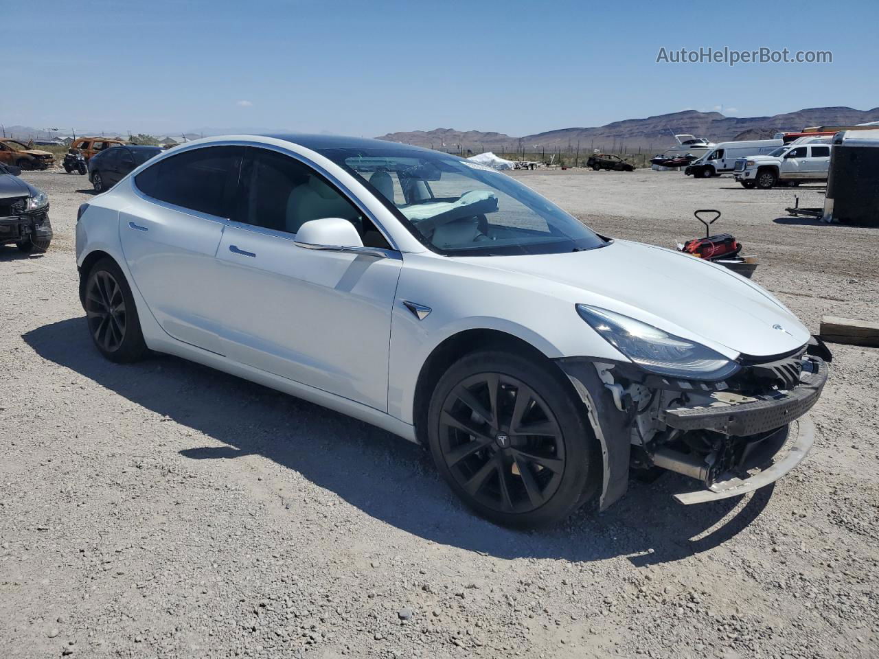 2020 Tesla Model 3  White vin: 5YJ3E1EB8LF651526