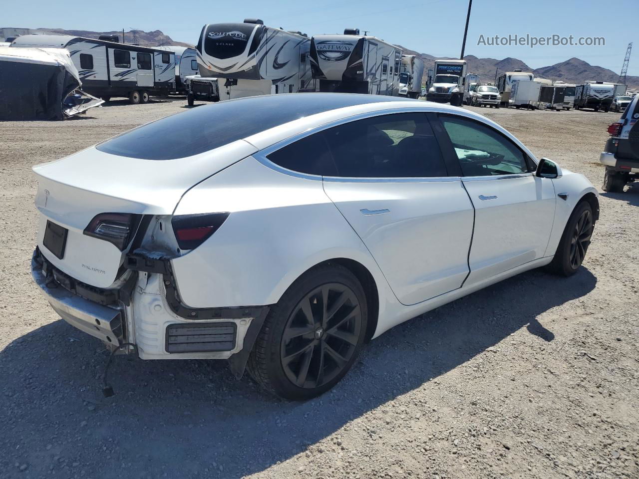 2020 Tesla Model 3  White vin: 5YJ3E1EB8LF651526