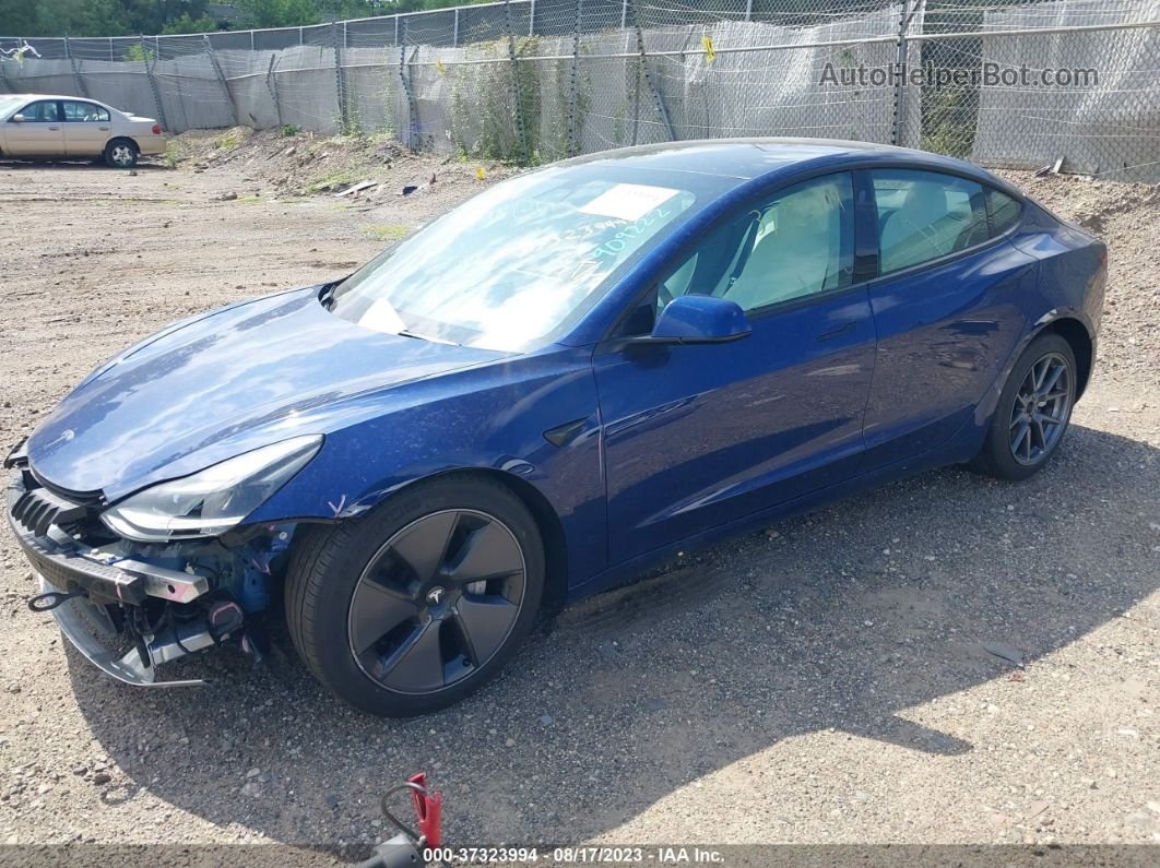 2021 Tesla Model 3 Long Range Blue vin: 5YJ3E1EB8MF034998