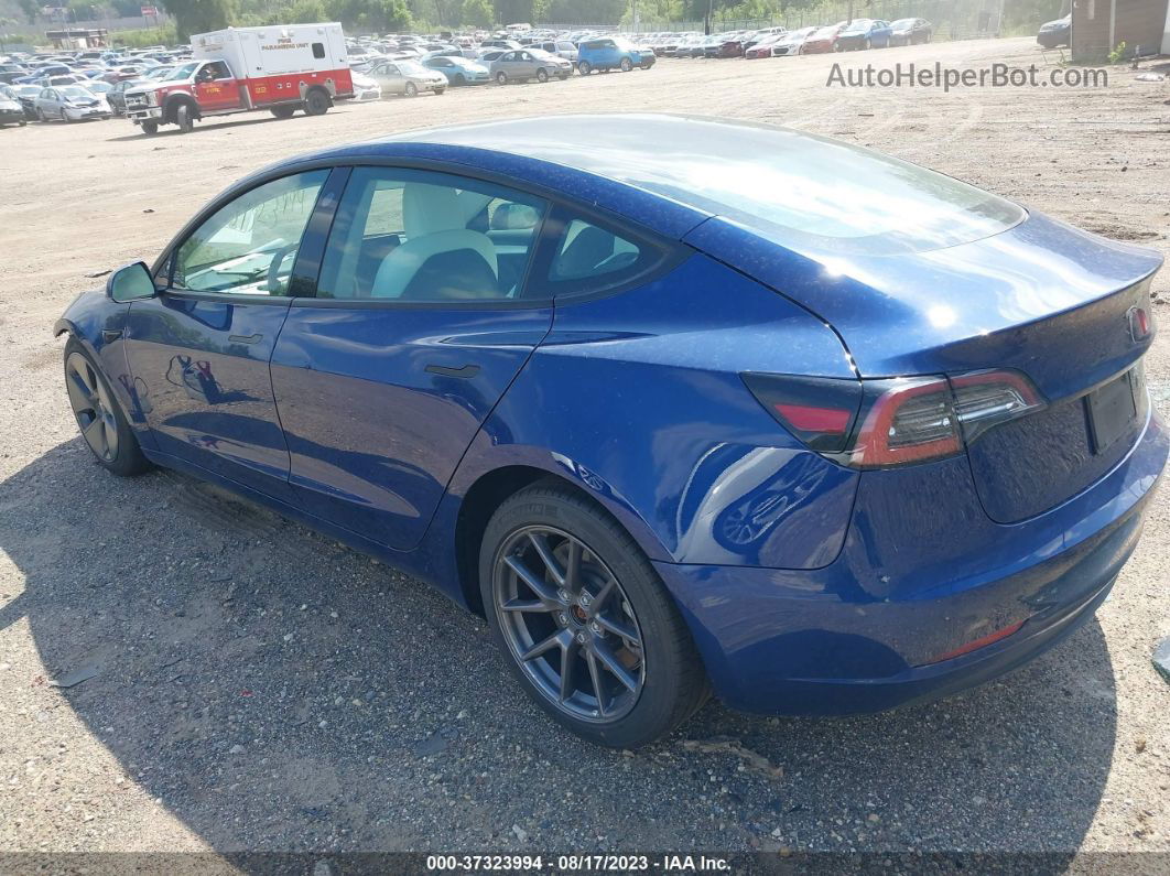 2021 Tesla Model 3 Long Range Blue vin: 5YJ3E1EB8MF034998