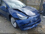 2021 Tesla Model 3 Long Range Blue vin: 5YJ3E1EB8MF035763