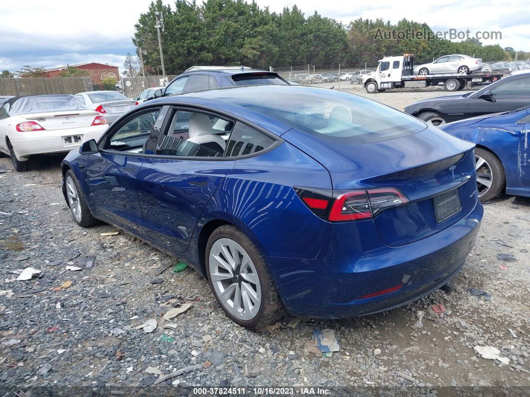 2021 Tesla Model 3 Long Range Blue vin: 5YJ3E1EB8MF035763