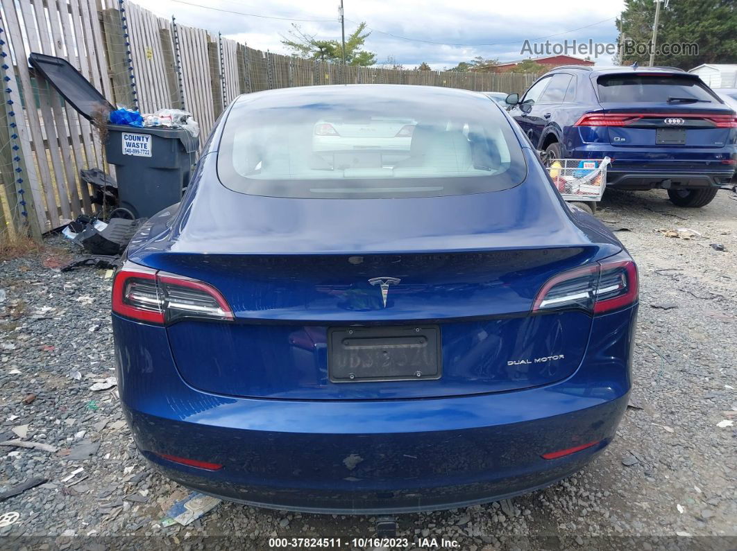 2021 Tesla Model 3 Long Range Синий vin: 5YJ3E1EB8MF035763