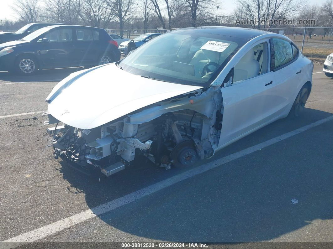 2021 Tesla Model 3 Long Range Dual Motor All-wheel Drive White vin: 5YJ3E1EB8MF046858