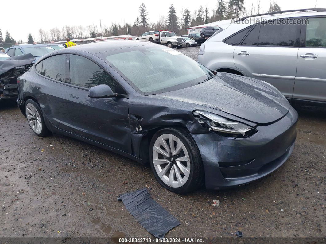 2021 Tesla Model 3 Long Range Dual Motor All-wheel Drive Gray vin: 5YJ3E1EB8MF855597