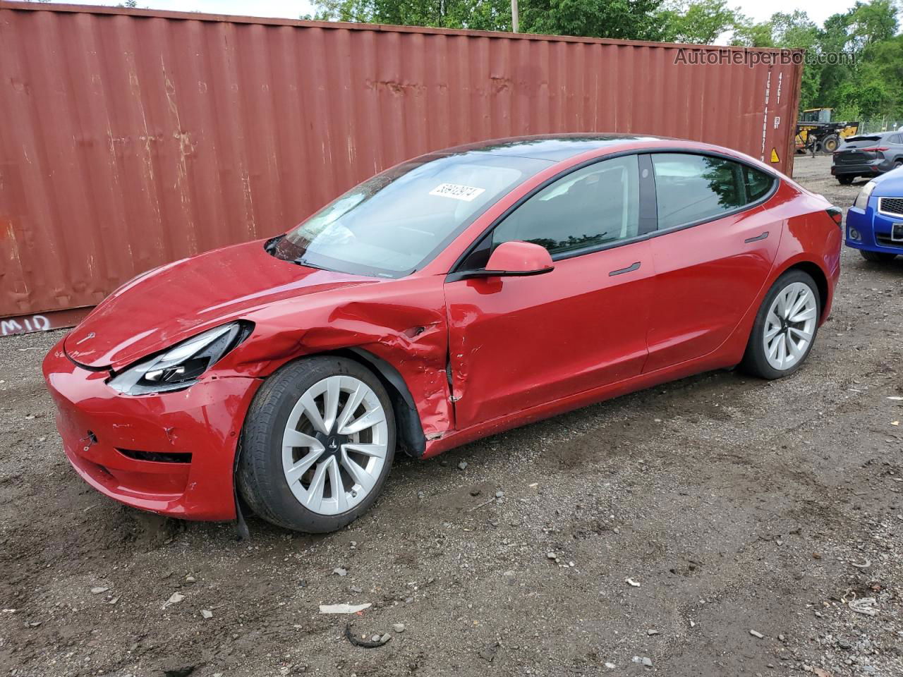 2021 Tesla Model 3  Red vin: 5YJ3E1EB8MF924255