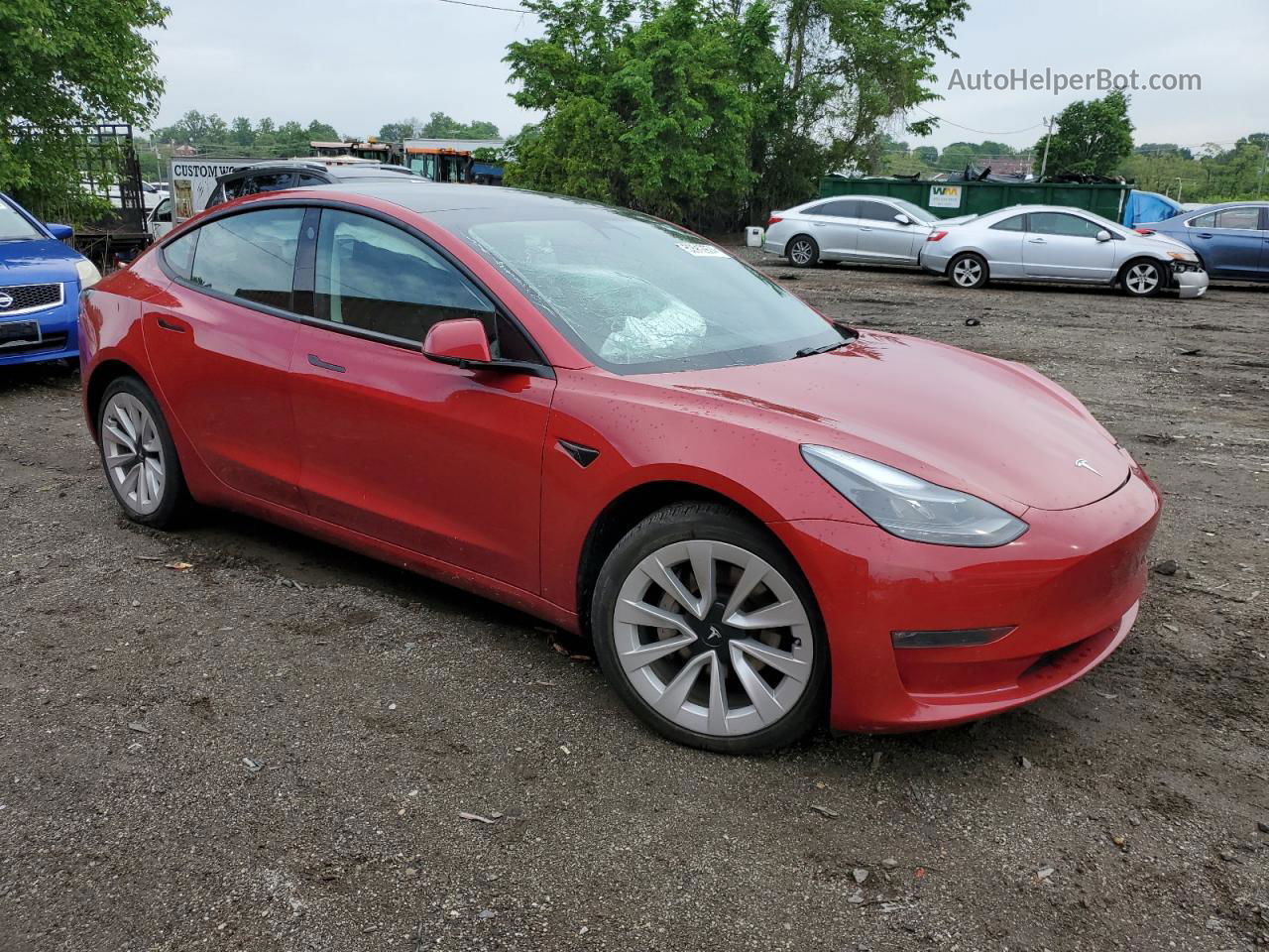 2021 Tesla Model 3  Red vin: 5YJ3E1EB8MF924255