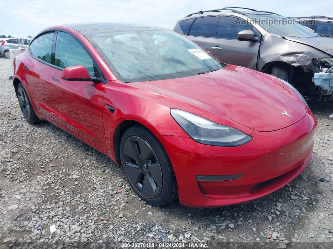 2021 Tesla Model 3 Long Range Dual Motor All-wheel Drive Red vin: 5YJ3E1EB8MF926913