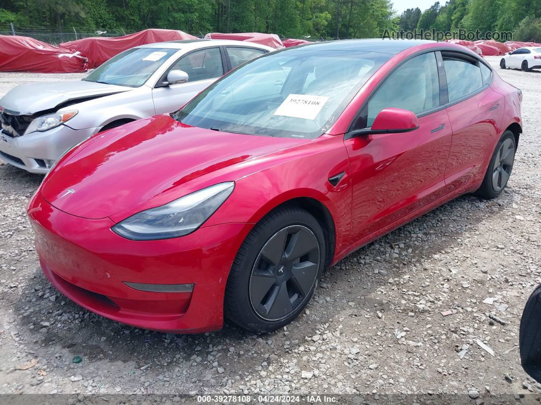 2021 Tesla Model 3 Long Range Dual Motor All-wheel Drive Red vin: 5YJ3E1EB8MF926913