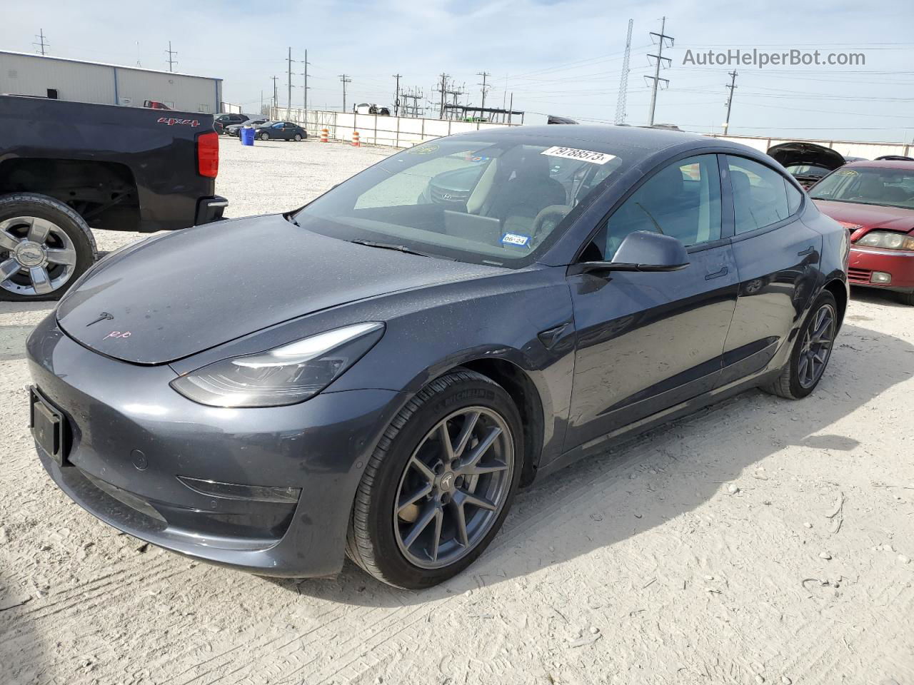 2022 Tesla Model 3  Gray vin: 5YJ3E1EB8NF275204