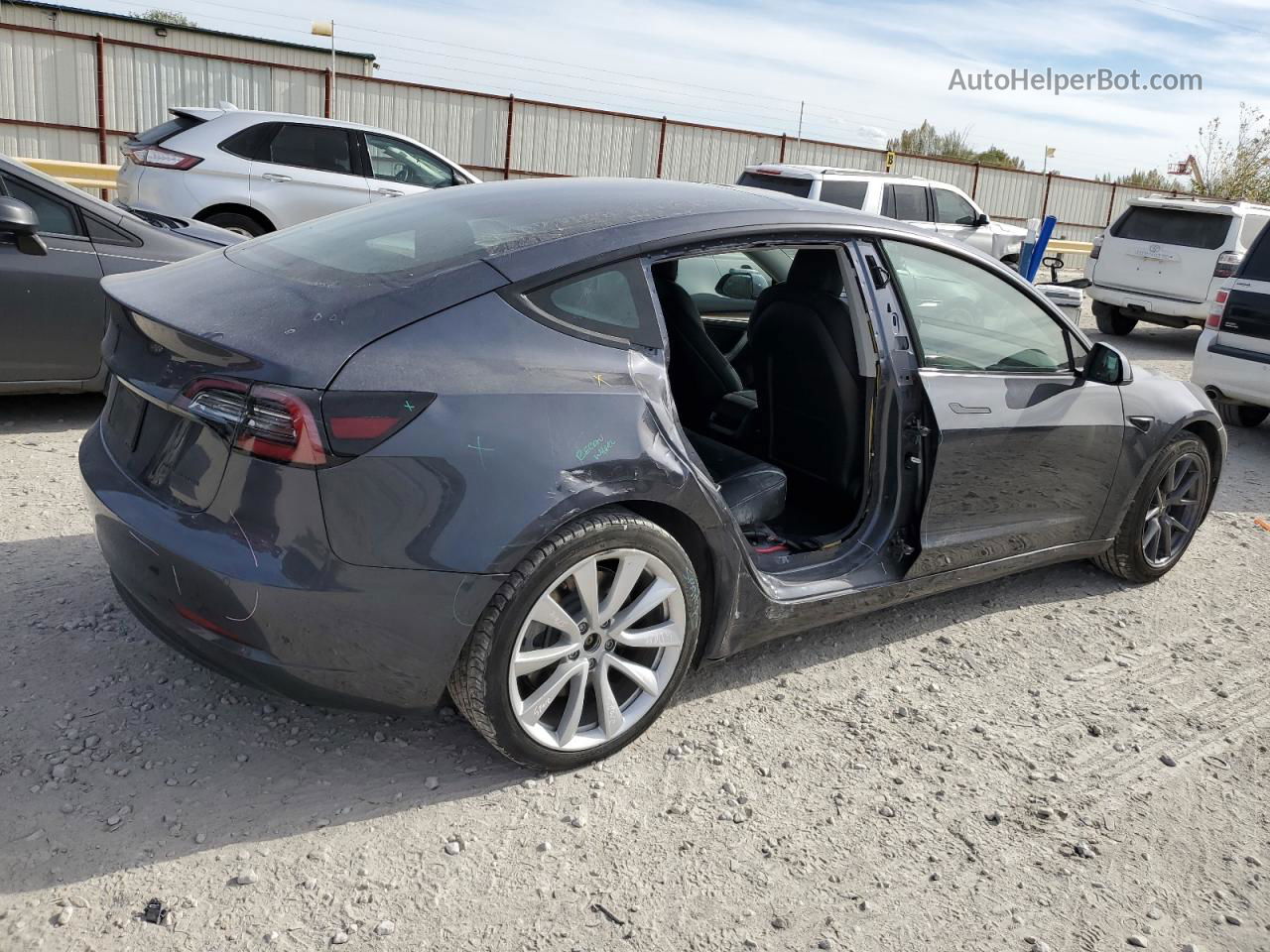 2022 Tesla Model 3  Gray vin: 5YJ3E1EB8NF275204