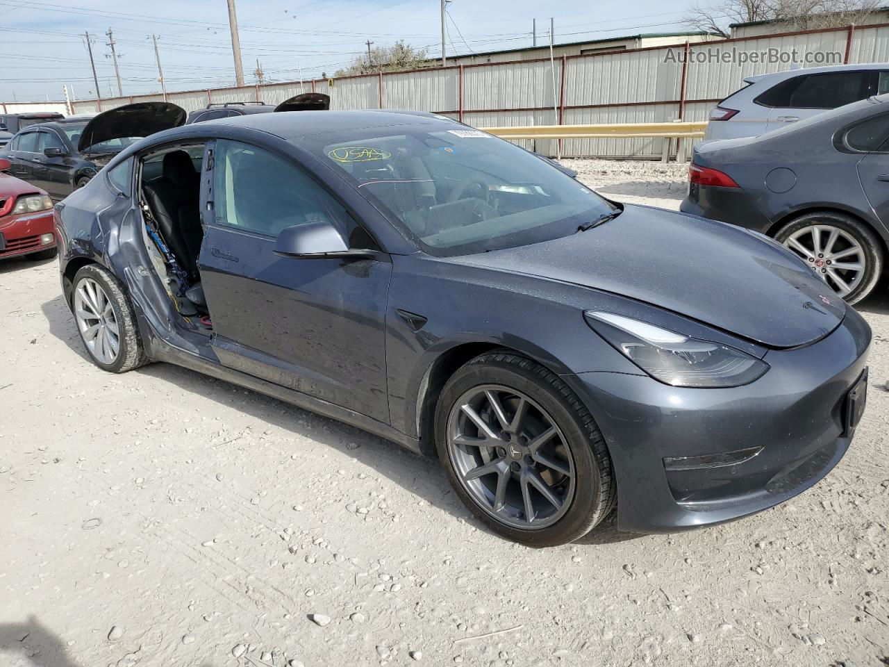 2022 Tesla Model 3  Gray vin: 5YJ3E1EB8NF275204