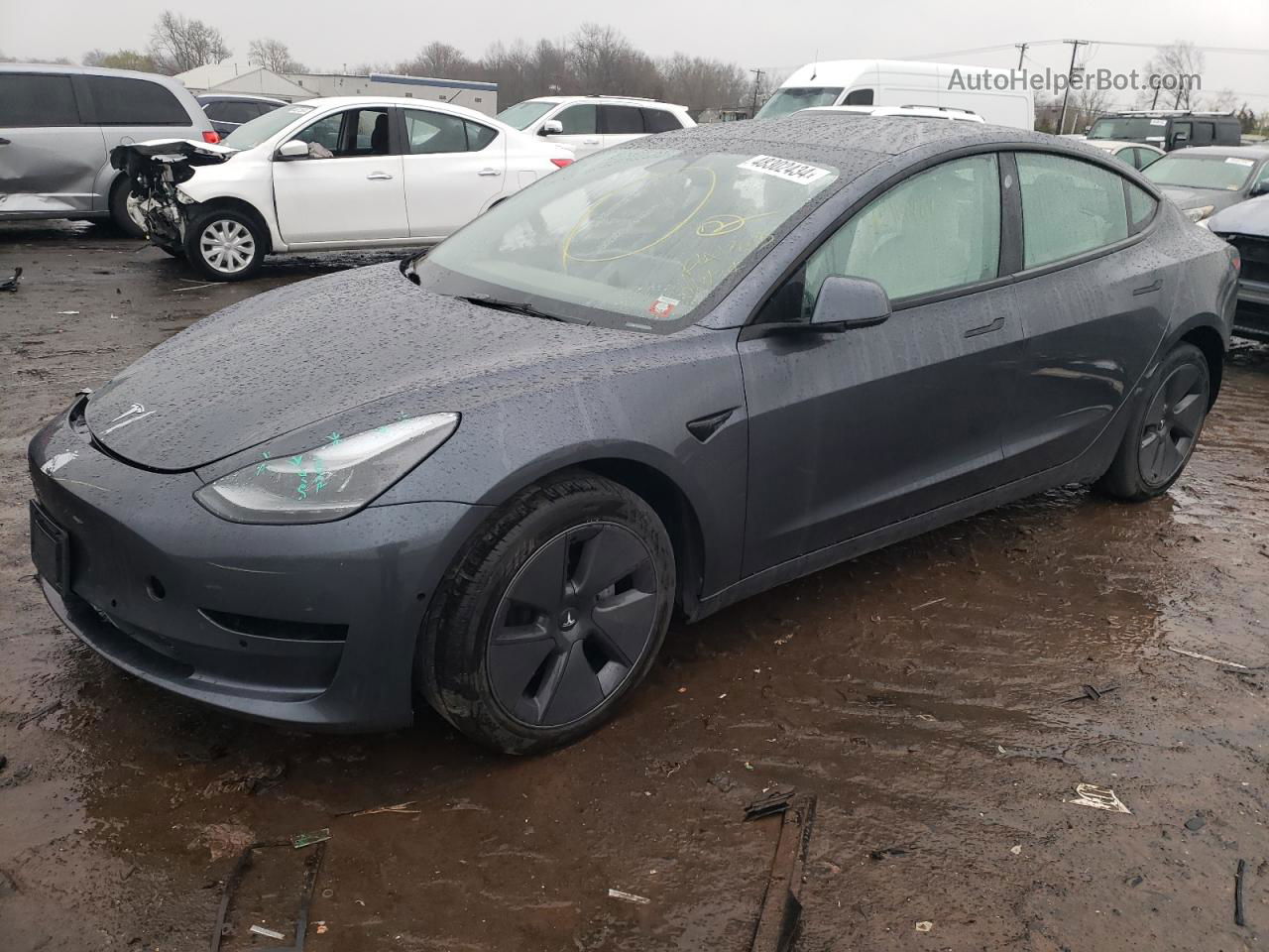 2022 Tesla Model 3  Blue vin: 5YJ3E1EB8NF330380