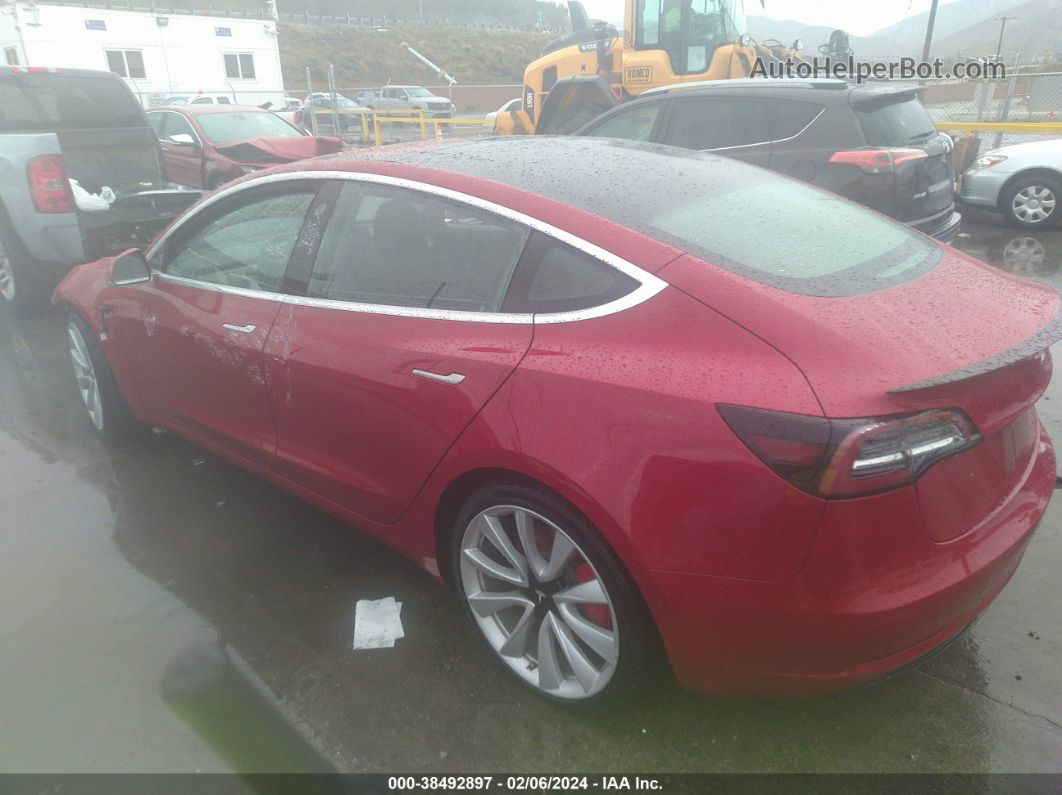 2018 Tesla Model 3 Long Range/performance Red vin: 5YJ3E1EB9JF075393