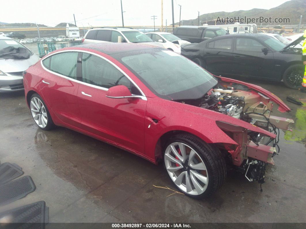2018 Tesla Model 3 Long Range/performance Красный vin: 5YJ3E1EB9JF075393