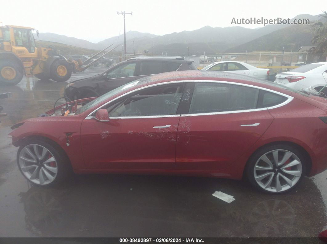 2018 Tesla Model 3 Long Range/performance Red vin: 5YJ3E1EB9JF075393