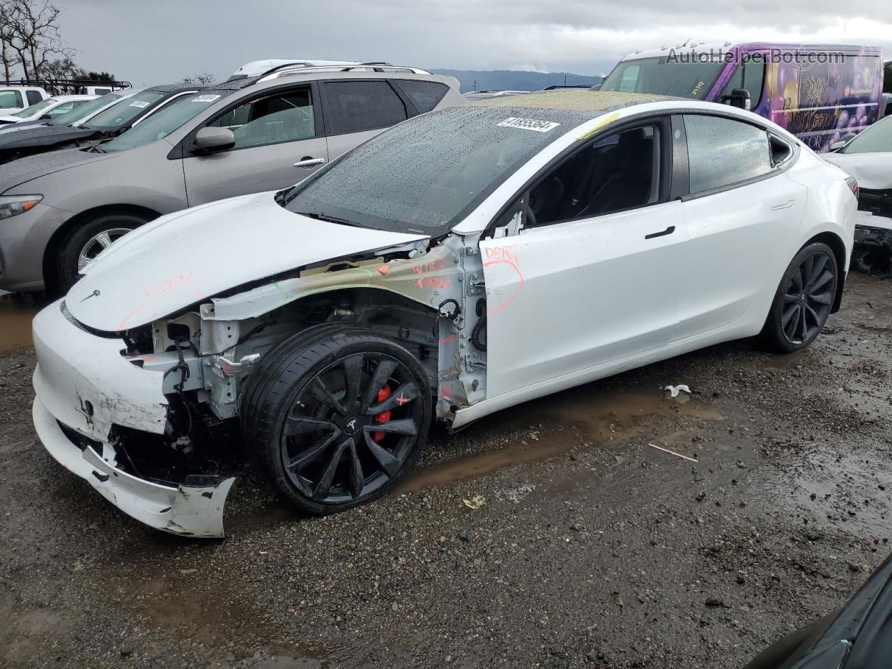 2018 Tesla Model 3  White vin: 5YJ3E1EB9JF107811