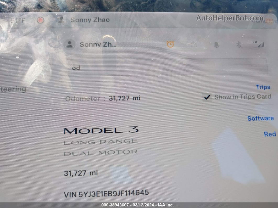 2018 Tesla Model 3 Long Range/performance Красный vin: 5YJ3E1EB9JF114645