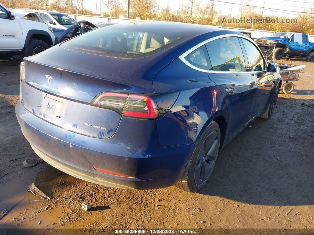 2018 Tesla Model 3 Long Range/performance Blue vin: 5YJ3E1EB9JF115004