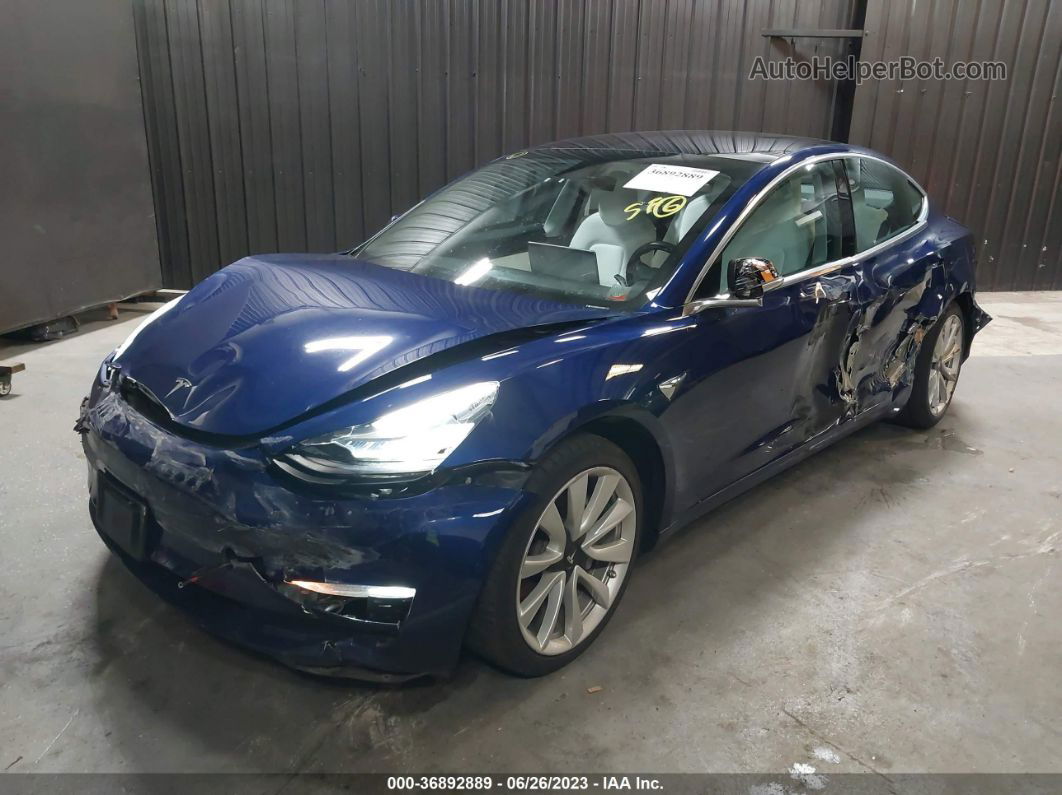 2018 Tesla Model 3 Long Range Dark Blue vin: 5YJ3E1EB9JF147676