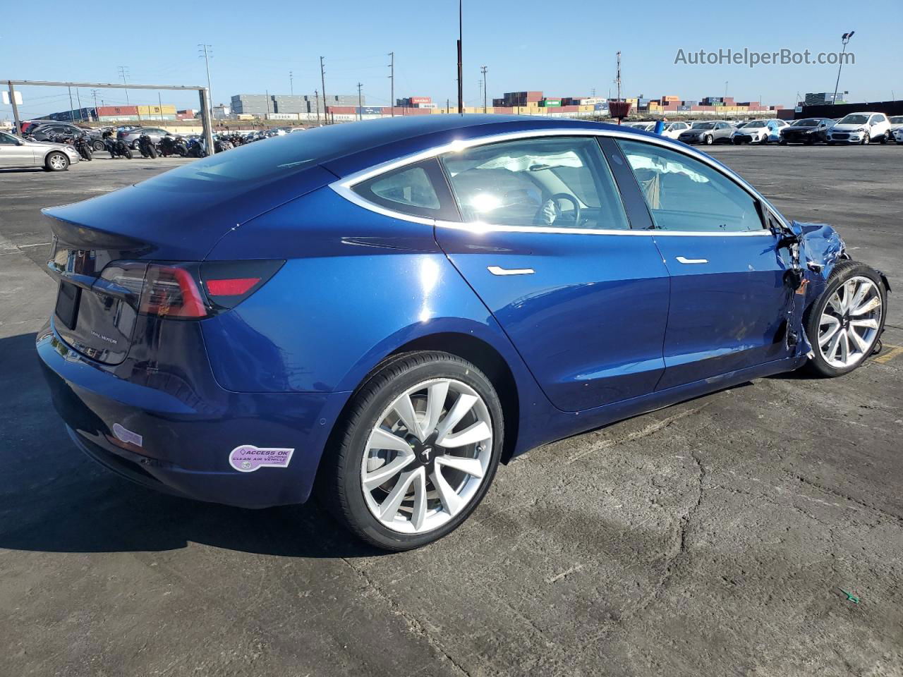 2018 Tesla Model 3  Синий vin: 5YJ3E1EB9JF187272