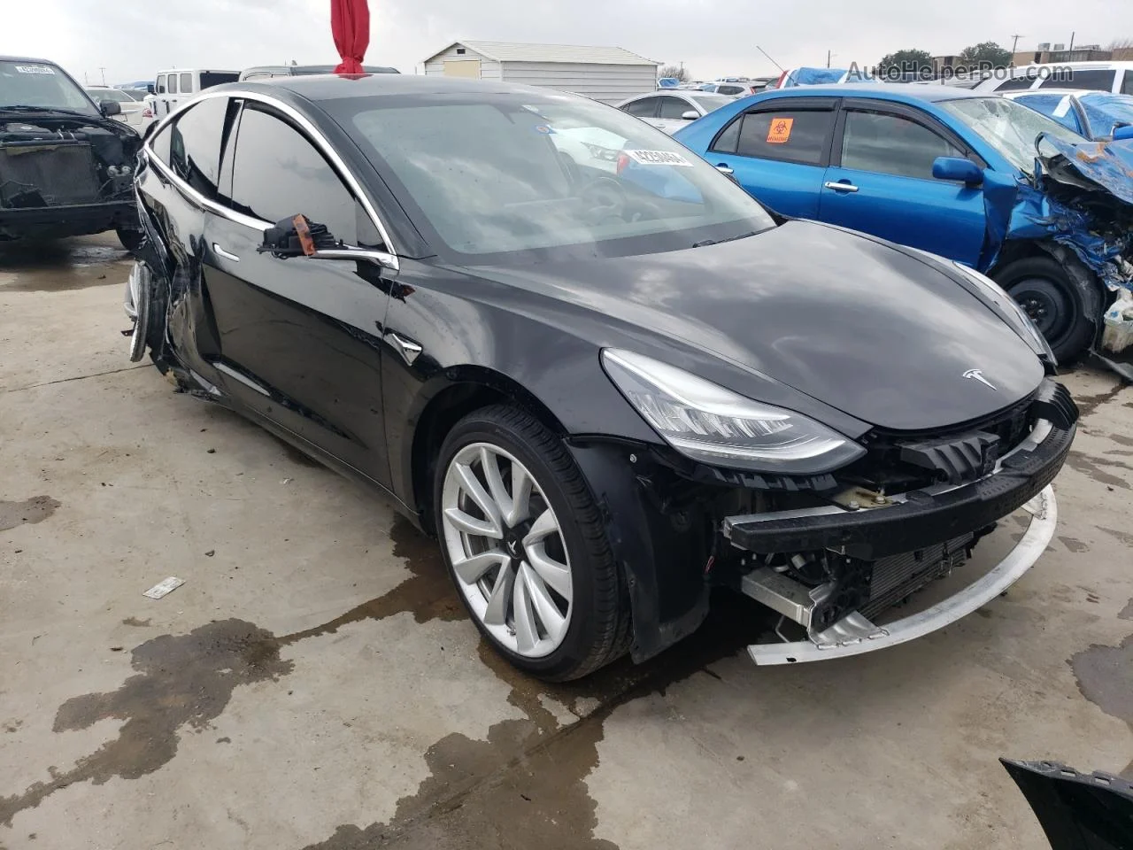 2019 Tesla Model 3  Black vin: 5YJ3E1EB9KF388767