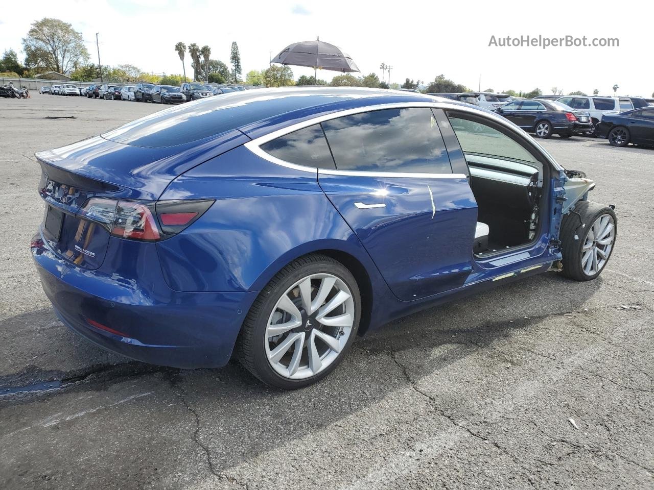2019 Tesla Model 3  Blue vin: 5YJ3E1EB9KF407298