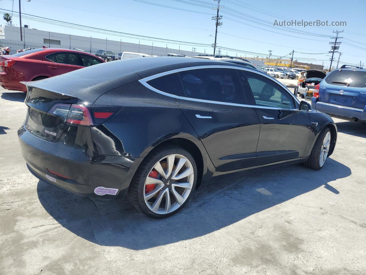 2019 Tesla Model 3  Black vin: 5YJ3E1EB9KF413456