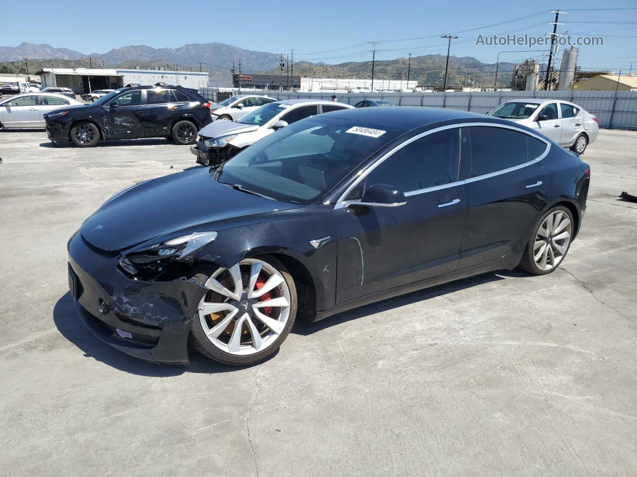 2019 Tesla Model 3  Black vin: 5YJ3E1EB9KF413456