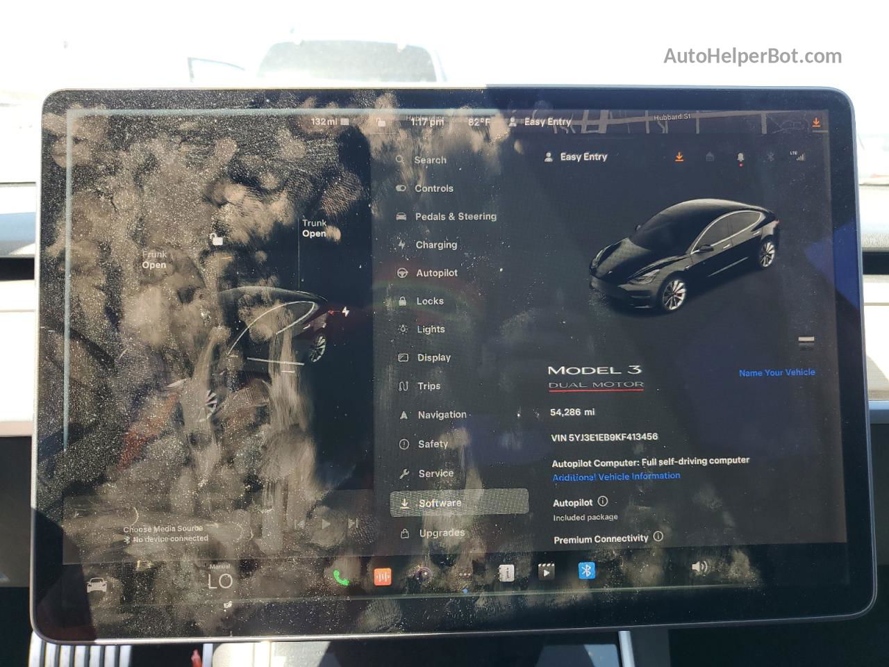 2019 Tesla Model 3  Black vin: 5YJ3E1EB9KF413456