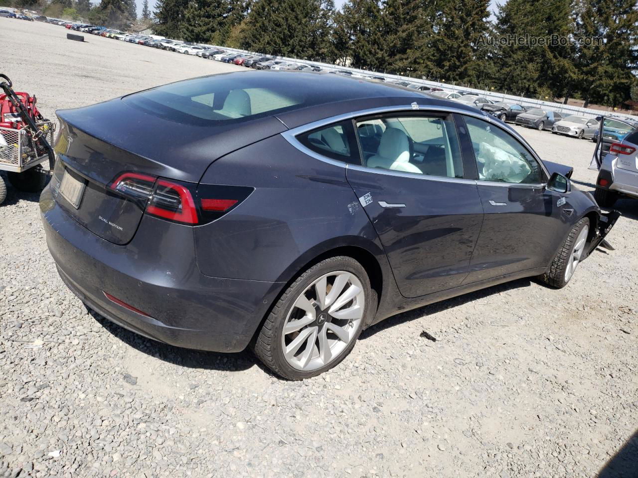 2019 Tesla Model 3  Gray vin: 5YJ3E1EB9KF421878