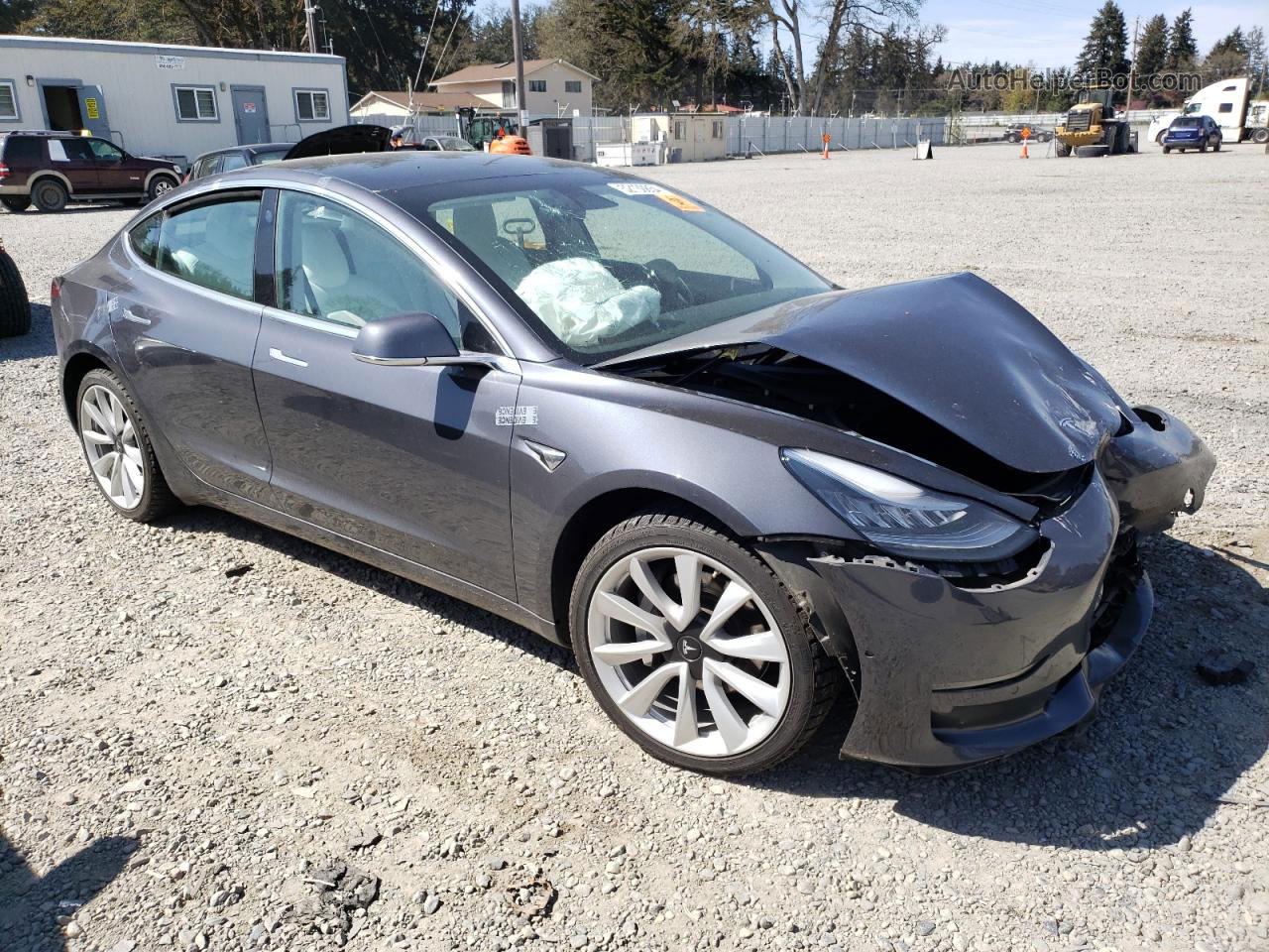 2019 Tesla Model 3  Gray vin: 5YJ3E1EB9KF421878