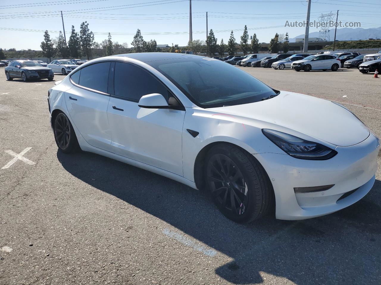 2019 Tesla Model 3  White vin: 5YJ3E1EB9KF421959